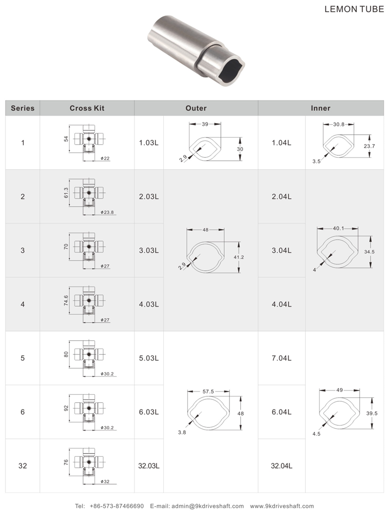 Hard Durable Factory Directly Supply Lemon Tube of PTO Driveshaft for Agricultural Machinery Implement Tractor Parts