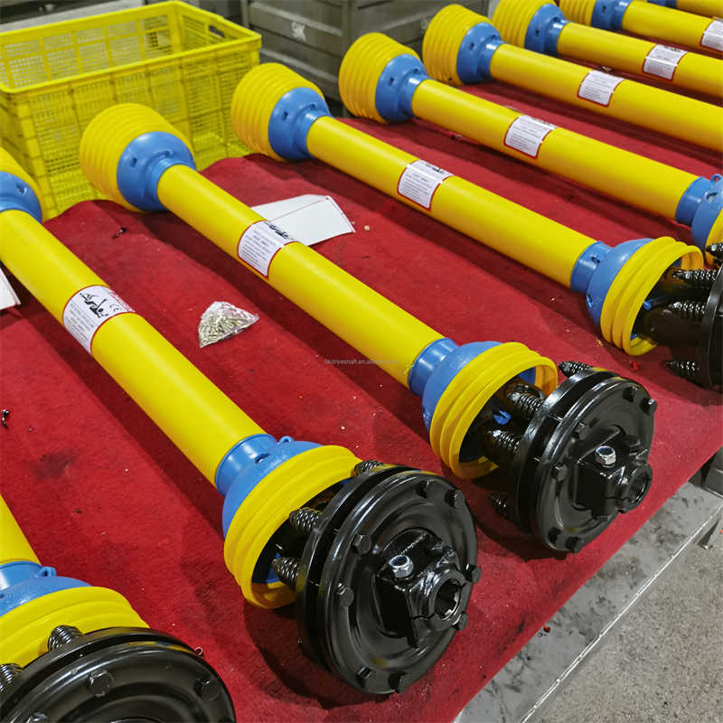  PTO Shaft T6-1400-FFV2 with Friction Torque Limiter 2 Friction Disc 200mm Diameter Yellow and Blue Safty Shield